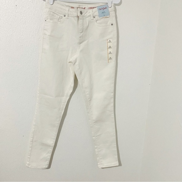 Cat & Jack Girls Skinny Ultimate Stretch White Jeans Sz 16 Adjustable Waist NWT - Picture 1 of 7